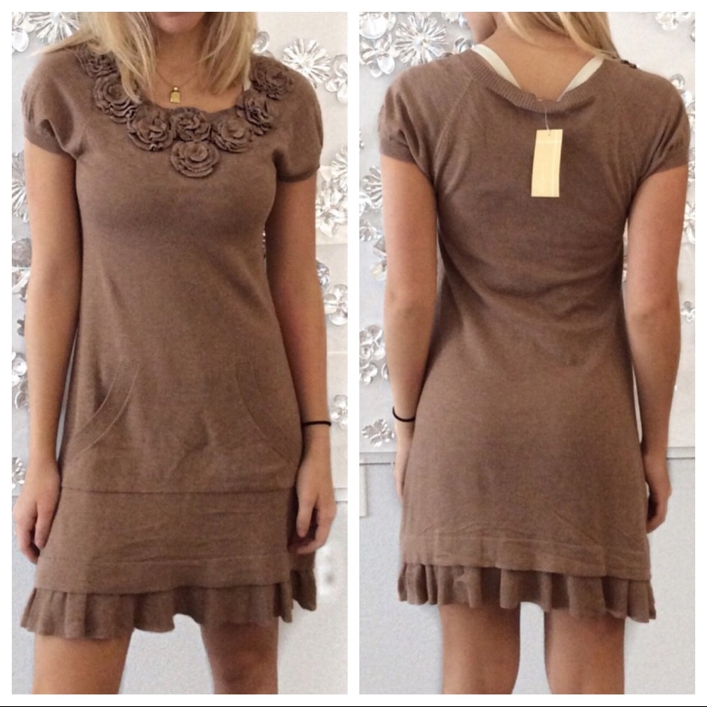 NWT To The Max tan knit dress, size S